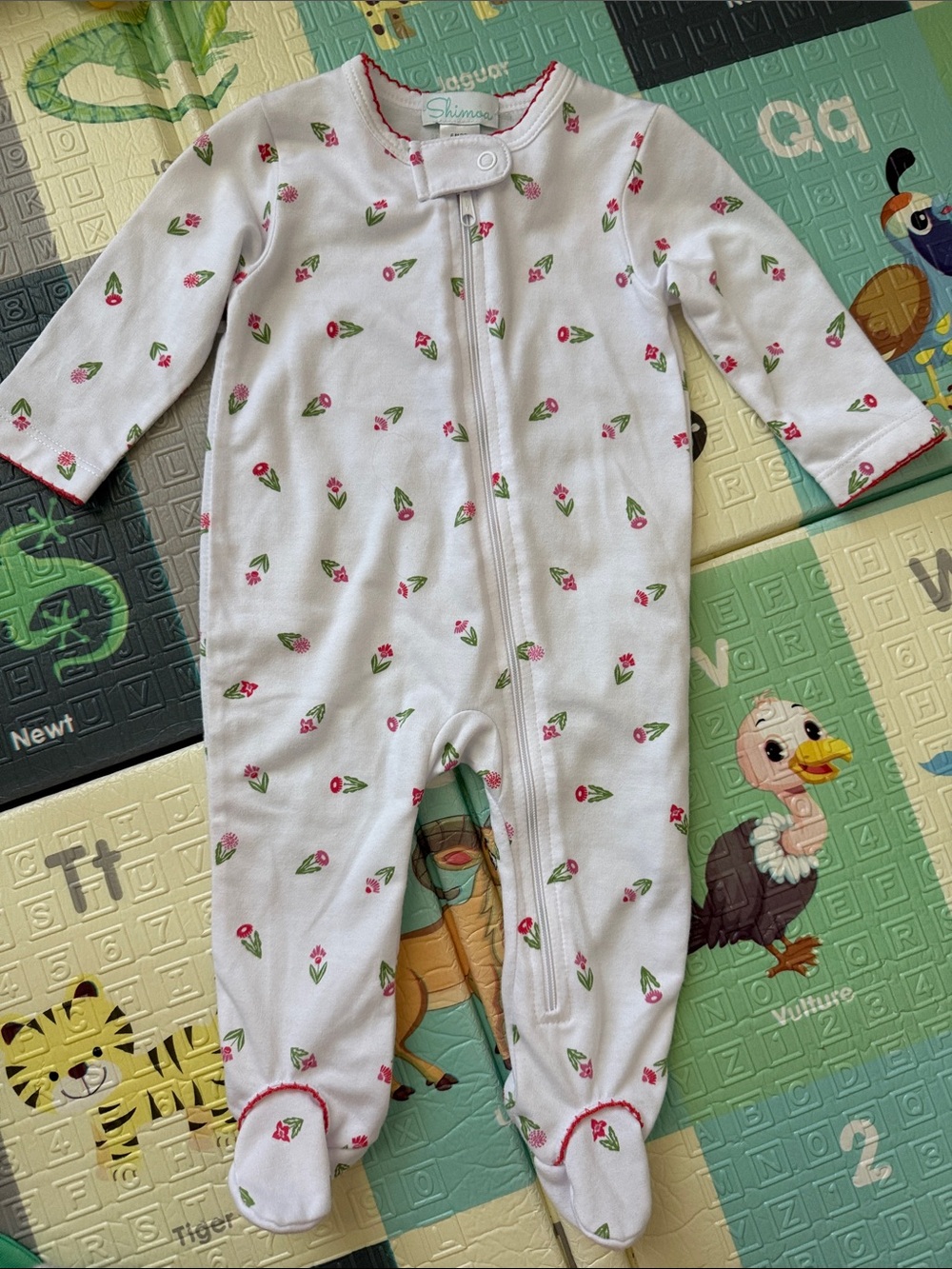 Floral White Footed One-Piece for Babies